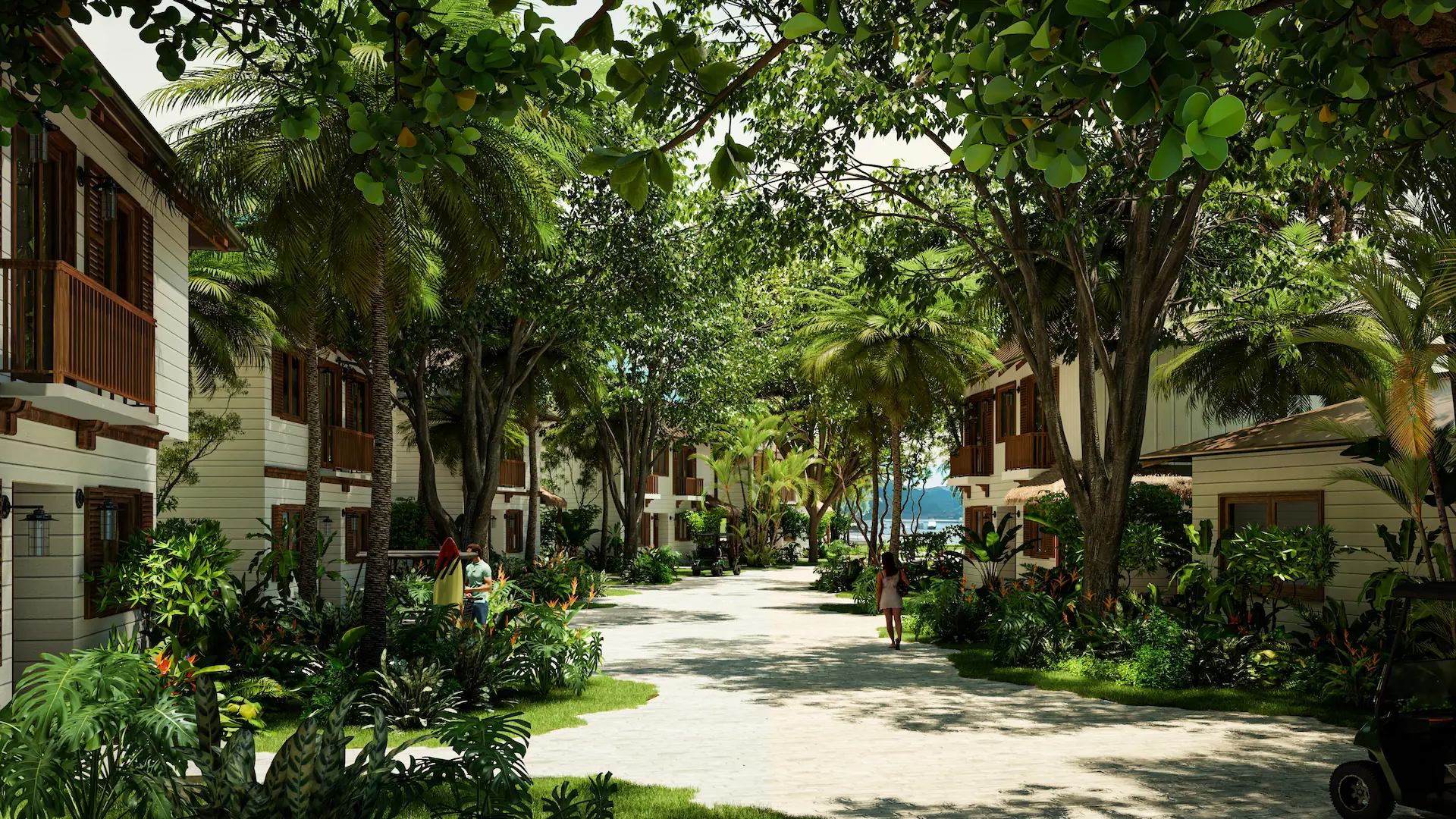 Ocean-view residences framed by palms