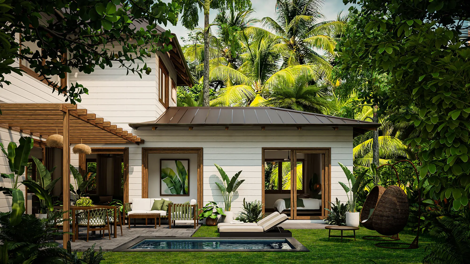 Outdoor pool area